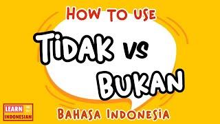 How to use tidak and bukan  Speak Like a Native  Learn Indonesian 101 for beginner