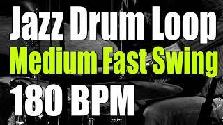 Jazz Drum Track - Medium Fast Swing - 180 BPM