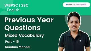 Previous Year Question on Mixed Vocabulary  Part -16  WBPSC & SSC Exams  Arindam Mandal