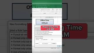 Highlight Late Comers in Excel Attendance Sheet #shorts #excel