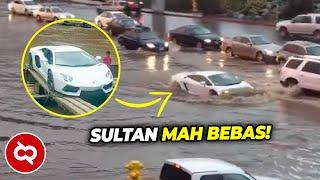 Begini Jadinya Jika Mobil Lamborghini Mewah Nekat Terobos Banjir di Tengah Jalan