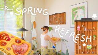 Spring Reset  cleaning bedroom DIY thrifted decor self care decluttering clothes