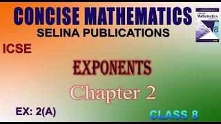 Selina Concise Mathematics Class 8 ICSE Solutions Chapter 2 A Exponents