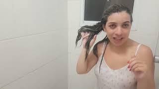 lavar o cabelo  Rinsing the hair  See through top