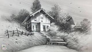 How to draw Landscape Art with pencil