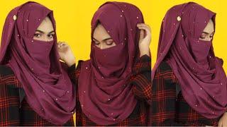 Niqab Tutorial with Georgette Party Hijab  MUNA