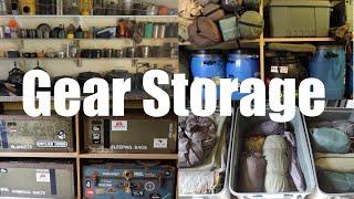 KitGear Storage. How  I store my Camping Bushcraft Cooking and Canoe Gear at Home.