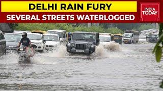 Rain Fury Hits Delhi-NCR Vehicles Wade Through Waterlogged Streets  India Today