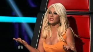 Christina Aguilera with massive sexy cleavage on The Voice clip