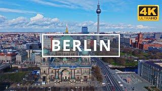 Berlin Germany   4K Drone Footage With Subtitles