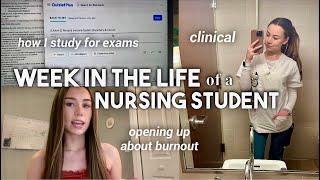 NURSING SCHOOL WEEK IN THE LIFE  burnout clinical sharing how I study midterm grades…
