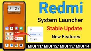 Miui system launcher latest update  miui 12  miui 13  miui 14