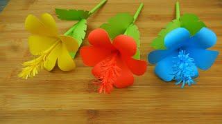 Simple Paper Flower MakingEasy Paper Craft FlowersPaper Flower Making Step by Step Tutorial