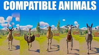 Compatible Animals Speed Races in Planet Zoo included Addax Dromedary Camel Dama Gazelle