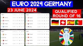Update standings EURO 2024  Germany Switzerland Spain Portugal Qualified round of 16