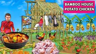Security Bamboo Farm House Watching Potato Chicken Cooking Recipe Hindi Kahaniya Hindi Moral Stories