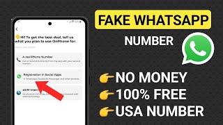 Whatsapp Number With USA Account  100% Free 2024  No Money  Fake Whatsapp