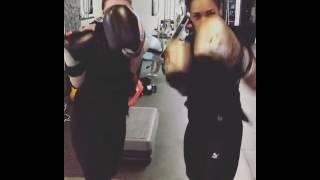 Violett Beane & Candice Patton Boxing