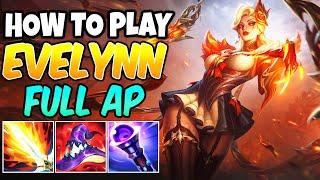 HOW TO PLAY EVELYNN JUNGLE  Best Build & Runes S14  HIGH NOON EVELYNN FULL AP  League of Legends