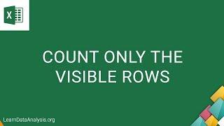 Count Visible Rows in a Filtered List in Excel  MS Excel Tutorial