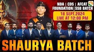 Shaurya Batch  New Batch Course for NDA CDS AFCAT SSB  NDA Batch Course  RS SIR