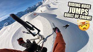 RIDING HUGE SLOPESTYLE JUMPS BUILT OF SNOW IS MY NEW FAVOURITE BIKING