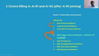 All India PG Medical Counseling Round 1 - Pointers for Choice Filling