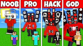 Minecraft Battle NOOB vs PRO vs HACKER vs GOD SPEAKER MAN SKIBIDI BUILD CHALLENGE in Minecraft