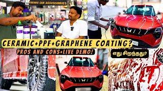 Ceramic vs PPF vs Graphene Coating - என்ன வித்தியாசம் பண்றது wortha?  Full DemoTamiltalksjunction