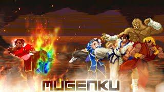 Use your feet properly to win Neo Dark Chun Li vs Sagat Team 1v4 Street Fighter MUGEN Multiverse