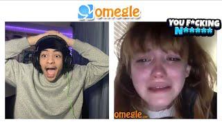 RACIST white girl CRIES after calling me the N-WORD OMEGLE