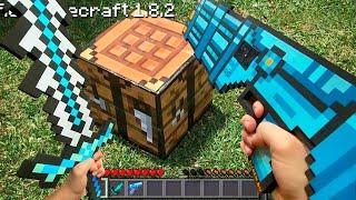 Minecraft RTX in Real Life POV  GOD SWORD CRAFTING Realistic Minecraft vs Real Life Texture Pack