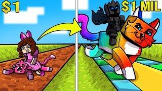 Minecraft 1 DOLLAR CAT VS 1000000 DOLLAR RAINBOW CAT Crafting Mini-Game