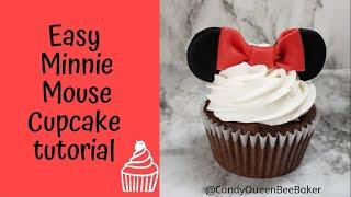 Easy minnie mouse cupcake tutorial