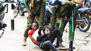 Police chase down protesters in Nairobi Kenya