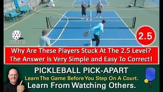 Pickleball Why These 2.5 Players Are 2.5 Players.  Learn By Watching Others