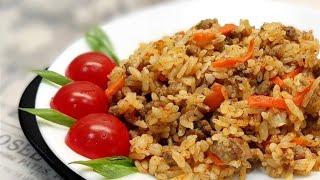 Рис с фаршем как плов. Рассыпчатый. Быстрый ужин  Rice with minced meat like pilaf.  Crumbly.