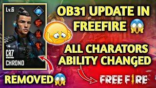 OB31 UPDATECHRONO CHARATER REMOVEDALL CHARACTER ABILITIES CHANGED FREEFIRE MALAYALAM