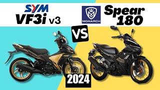 SYM VF3i v3 vs Monarch Spear 180  Side by Side Comparison  Specs & Price  2024 Philippines