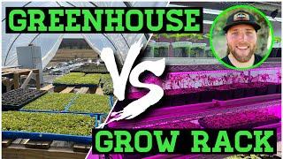 GREENHOUSE VS GROW RACK FOR STARTING GARDEN SEEDLINGS