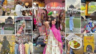 Delhi shopping haul + aesthetic places to visit  khan market  Janpath boho bags and more 🪷