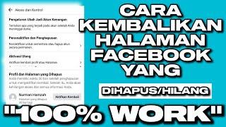 CARA MENGEMBALIKAN HALAMAN FACEBOOK YANG TELAH DIHAPUS