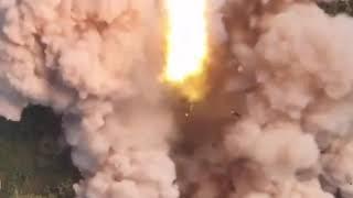 SLOW MO China Rocket Fails Static Fire Test Launches Uncontrolled