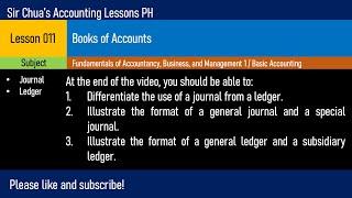 Lesson 011 - Books of Accounts