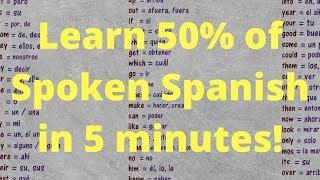 Spanish Words - 100 Most Common Words Translated - Covering 50% of Spoken Conversation