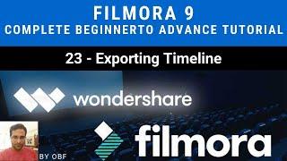 Filmora 9 Complete beginner to advance  tutorial -23-  Exporting timeline Urdu