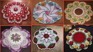 latest crochet thalpos designhandmade woolen crochet thalpos new designcrochet Rumal design...