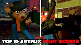 Top 10 Piggy Antflix Fight Scenes Roblox Animation