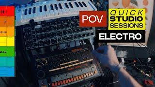 POV Quick Studio Session Behringer Pro 1 Sequencer controlled by Roland TR-808  Electro