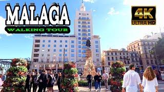 MALAGA Spain city walk  Costa Del Sol Andalusia 4k WALKING TOUR